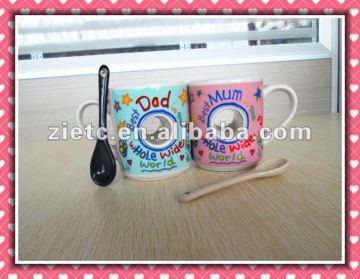 ceramic fondue mug for promotion with glaze printing