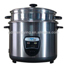 Large Capacity Whole Stainless Steel Cylindrical Rice Cooker with Steamer