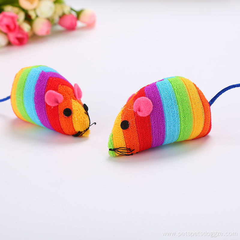 Wholesale Rainbow Color Mouse Cat Toy Pet Toy