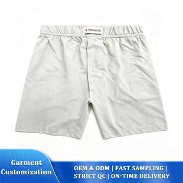 Hellgraue Lounge-Shorts aus Baumwolle