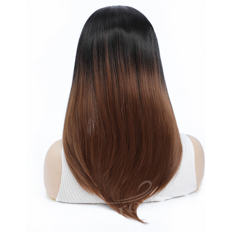 Vigorous bob short high quality natural ombre brown heat resistant synthetic transparent lace front wigs for white women