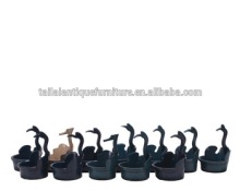 Chinese antique wooden goose head basin handmade crafts