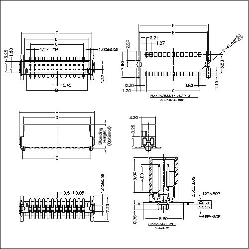 ATK-SMC04XXXXXX 1.27 SMC Male Connector Vertical SMT Type