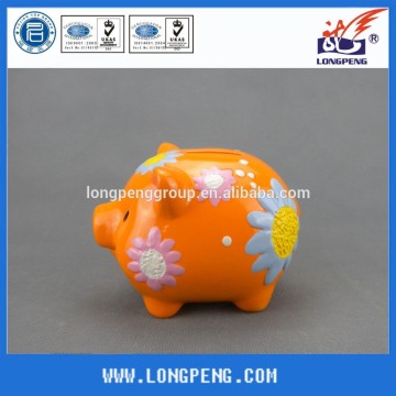 OEM Orange Ceramic Pig Piggy Bank