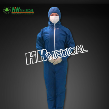 Blue color disposable nonwoven coverall