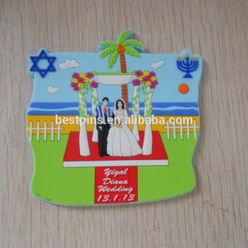 wedding souvenir pvc fridge magnet sticker