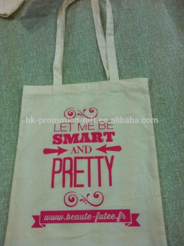 Factory direct sell 5oz natural color cotton tote bag with customed silkscreen logo design