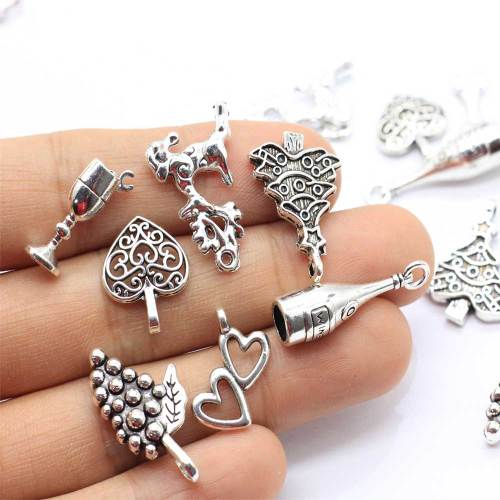 Diy Craft Making Multi Designs Love heart With Cute Top Hole Pendant Pretty Style Kids Boys Bracelet Spacer