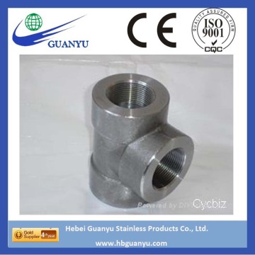 stainless steel forged socket weld pipe fittings: elbow, tee, cross, 3000#