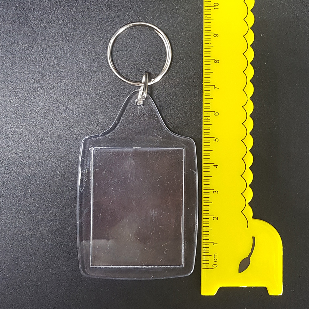 Porte-clés en plastique transparent acrylique pour porte-photos 34x45MM