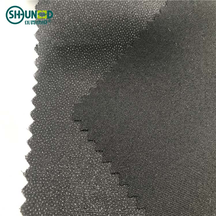 OEKO enzyme washed 30D double dot pa coated 45fg plain woven fusible interlining fabric / fusible/ 1/1 structure / high quality