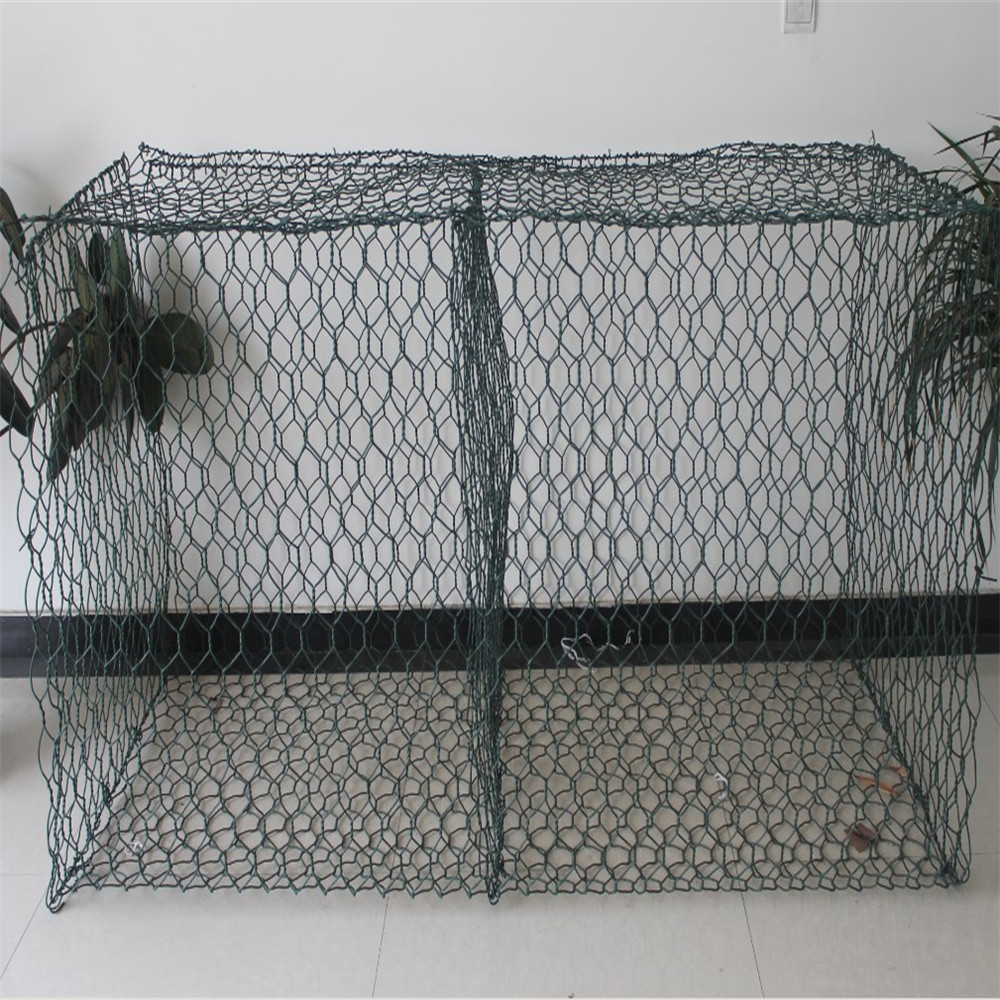 PVC coated and galvanized woven gabion basket