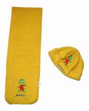 Polar fleece all in one hat and scarf for kids