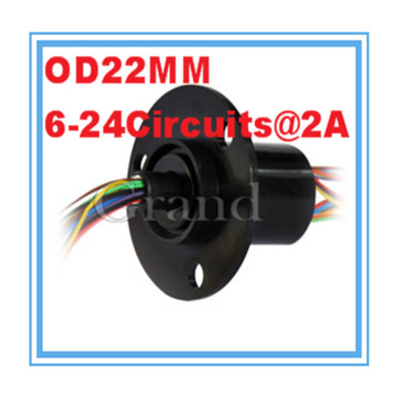 OD 22mm 18 circuits 2A electrical contacts Capsule Slip Ring slip ring flanges