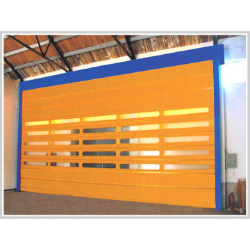 Porta de empilhamento Windproof industrial de alta velocidade do PVC