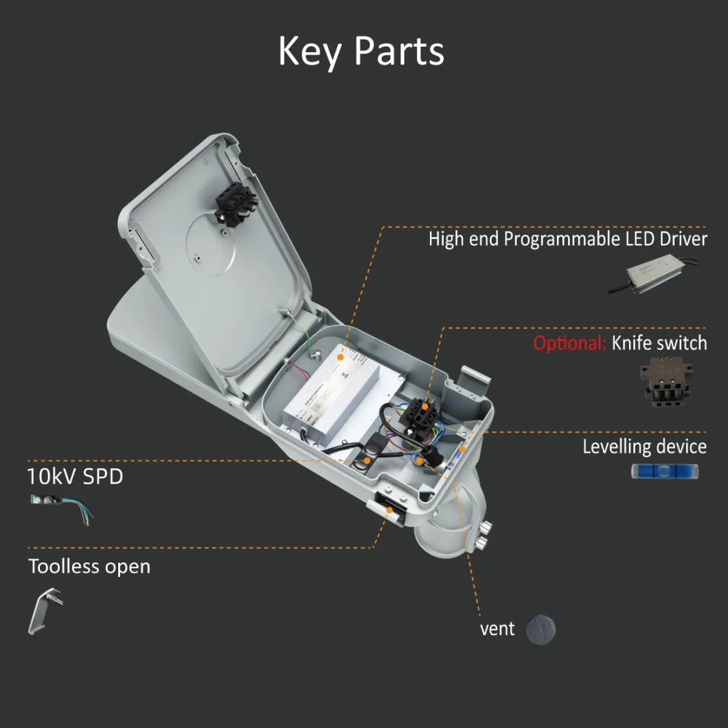 60W Ik10 IP66 LED Street Light with Salt Spray Test Report