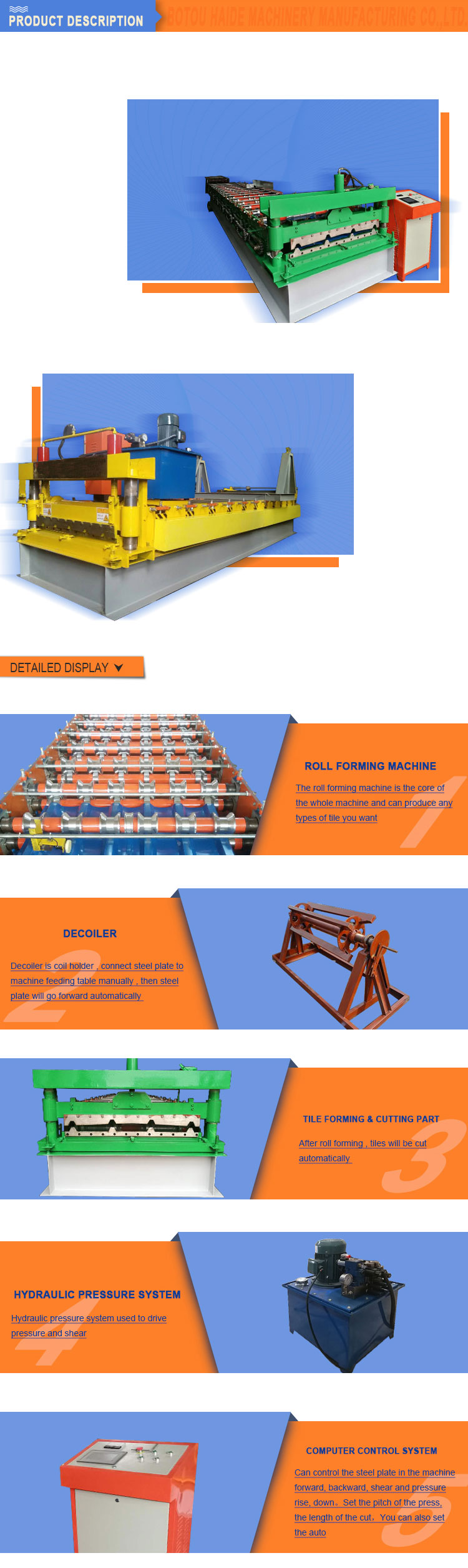 Safe reliable corrugated roof and wall production line