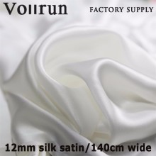 12mm 140cm Gray Fabric 100% Silk Duchess Satin 14547