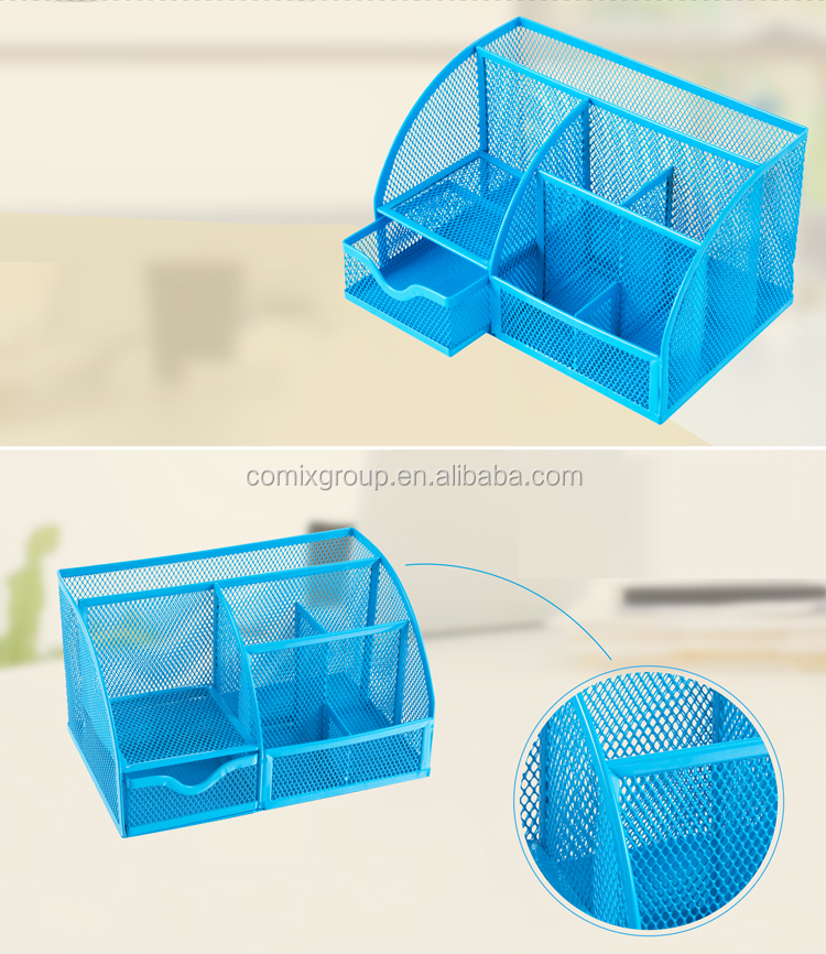 Comix Metal Mesh Pen Stand  Multi-function Pen Holder Desktop Stationery