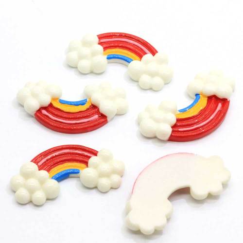 100 stks Plat Kleurrijke Cloud 7 * 23 * 45mm Leuke Harsen Cabochon DIY Craft Decor Charms Kids speelgoed Decor Slime