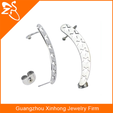 fashion ear wrap earrings wholesale 316L stainless steel star ear cuff earrings for woman