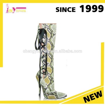 Wholesale Fashion Shopping Used Snake Skin High Heel Over Knee Boot