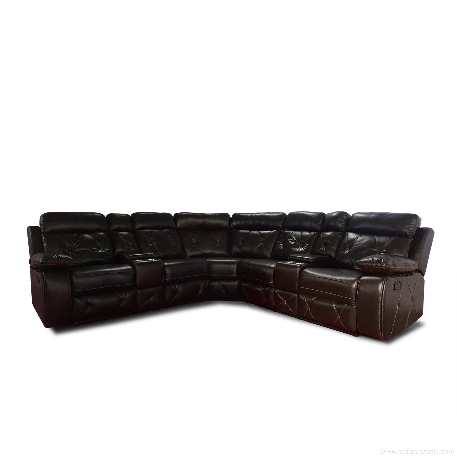 2022 Furniture C Shaped Recliner Leather Sectional Sofa