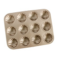 12x Non-stick Madeleine Cake Mold (Golden)