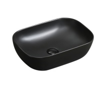 Modern Bathroom: High-Quality Black Ceramic Single Hole Sink for Luxury Hotel Design