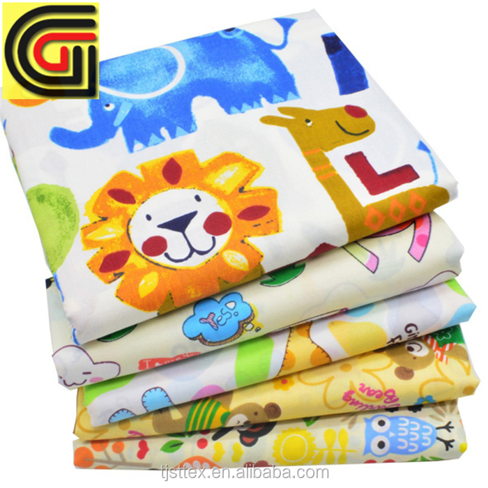 Print zoo animals pattern eco-friendly bamboo baby fabric