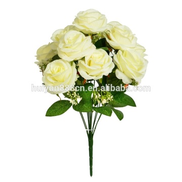 New style artificial flowers silk rose bush wedding decorations for wholesale