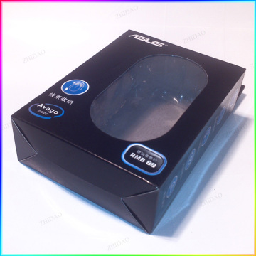 black glossy paper mouse box packing