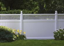 Vinyl Privacy Garden Fence with Top Lattice (DY003)