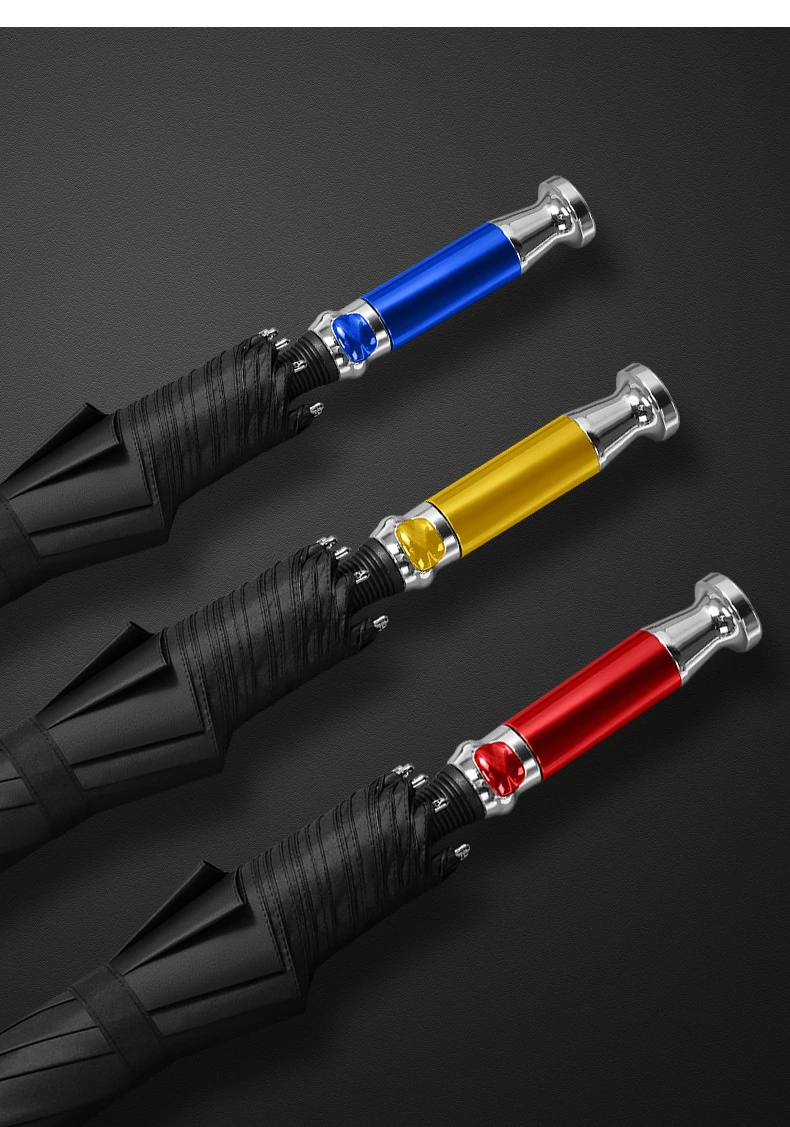 Promotional Windproof Color Fiberglass Ribs Straight Rolls Royce Golf Umbrella