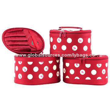 Polyester Cosmetic Bags, Made of Microfiber/Sized 19.5x13.5x11.5cm/Useful Inner Design/Many Colors