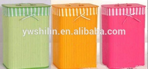 colored rectangle bamboo laundry baskets / bamboo folding laundry basket with legs / collapsible laundry basket