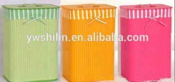 colored rectangle bamboo laundry baskets / bamboo folding laundry basket with legs / collapsible laundry basket