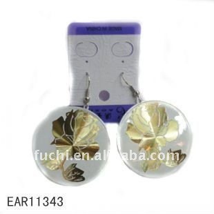 Flower carved fashion alloy earring