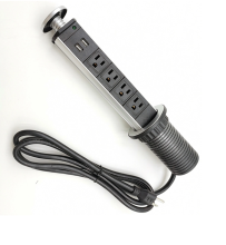 Safe and Fast Charging Electric Desk Pop-up Socket with USB and Wireless Bluetooth Charger