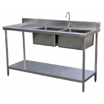 Sink Worktable สองชั้นพร้อมชั้นล่าง