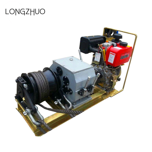 Diesel Engine Powered Winch with Wire Rope