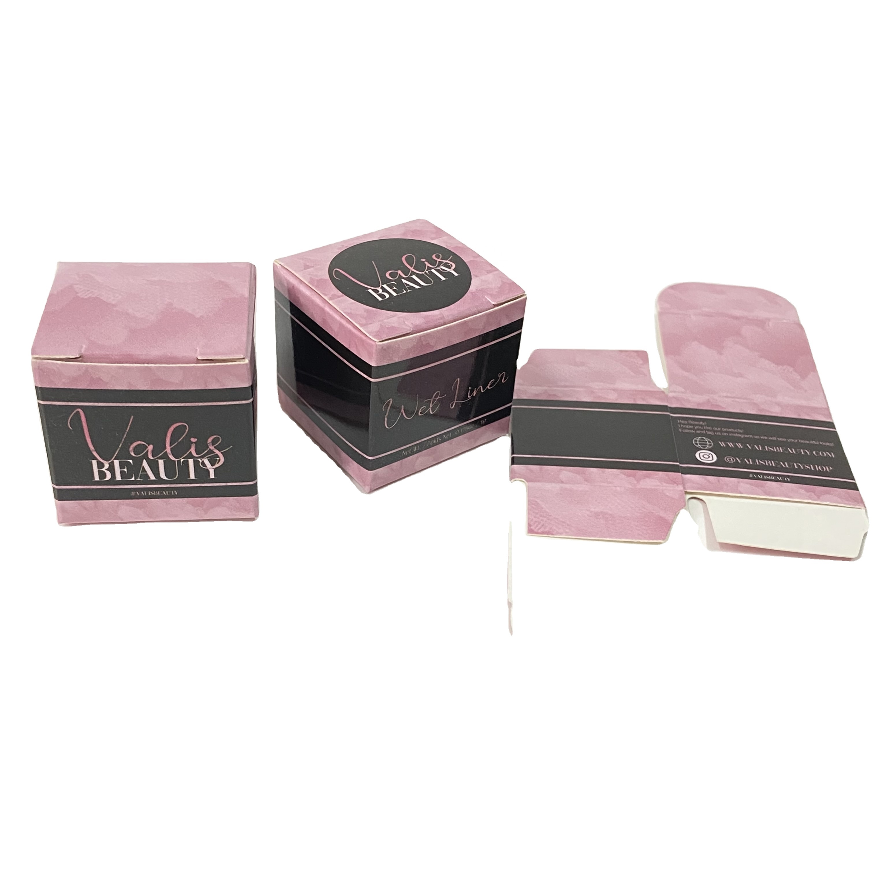 Folding private brand round lip care balm packaging pink lip scrub custom box