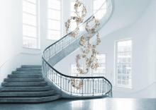 Colored flower glass chandelier lighting style