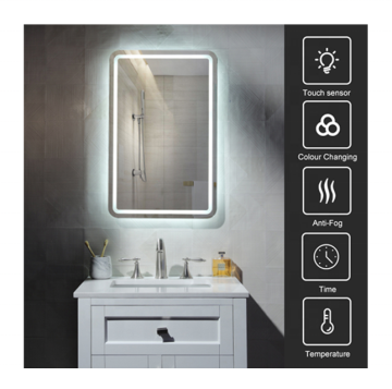 Ultra-Thin Anti-Fog Heated LED Makeup Mirror