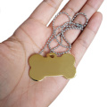 Bone Shaped Metal Identity Name Tag Dog Medallion