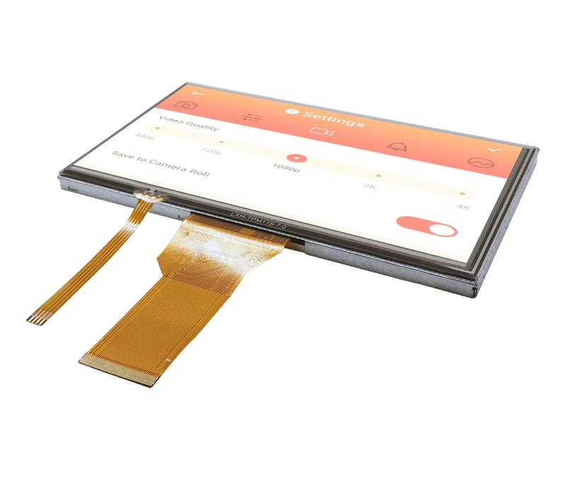 7" TFT Resolution 800X480 High Brightness TFT LCD Display with Resistive Touch Screen