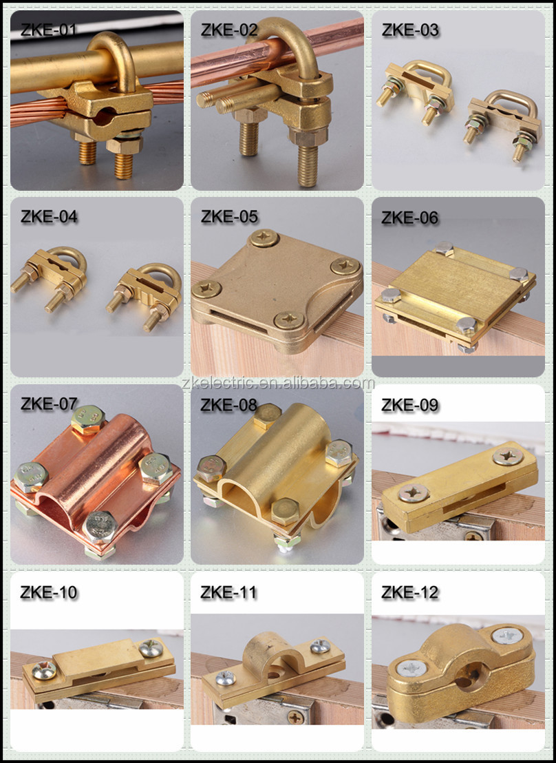 Brass welding ground clamp /copper grounding clamp for tape to tape