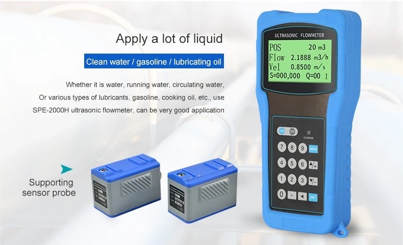 Cheap Portable Clamped Handheld Ultrasonic Flow Meter For Hot Water With High Quality