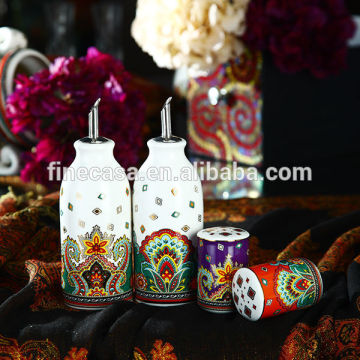Luxury Fine New Bone China Decorative Vinegar Bottles of Paisley