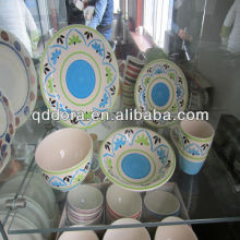 stoneware reactive glazed dinnerware, blue stoneware dinnerware sets, antique stoneware dinnerware
